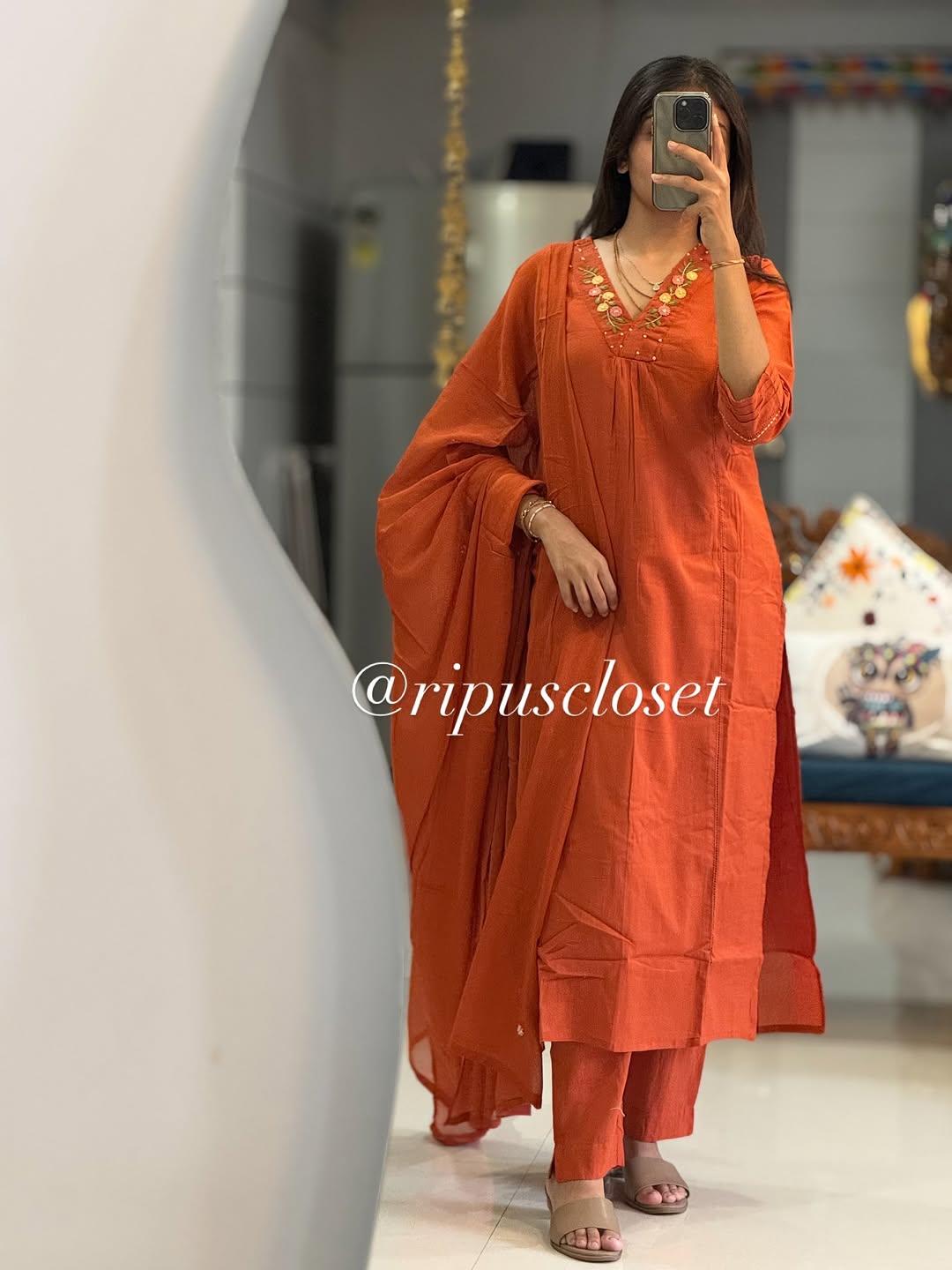 Maroon Embroidered Silk Blend Kaftan Kurta with Trousers