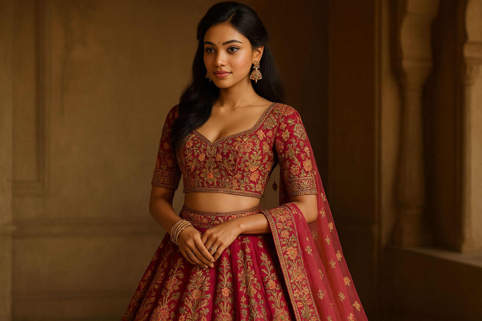 indain girl with lenga 